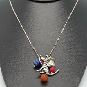 Gabriela Sánchez Adorable I Love my Dog 925 Sterling Pendant Gemstones Necklace